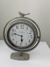 Tabletop Metal Rustic Clock Farmhouse Bird Battery operated