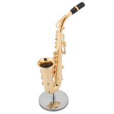 Miniature Alto Saxophone Replica With Stand And Case Gold Plated Instrument