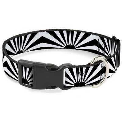 Plastic Clip Collar Rising Sun White/Black 1'' Wide Fits 11-17'' Neck Medium