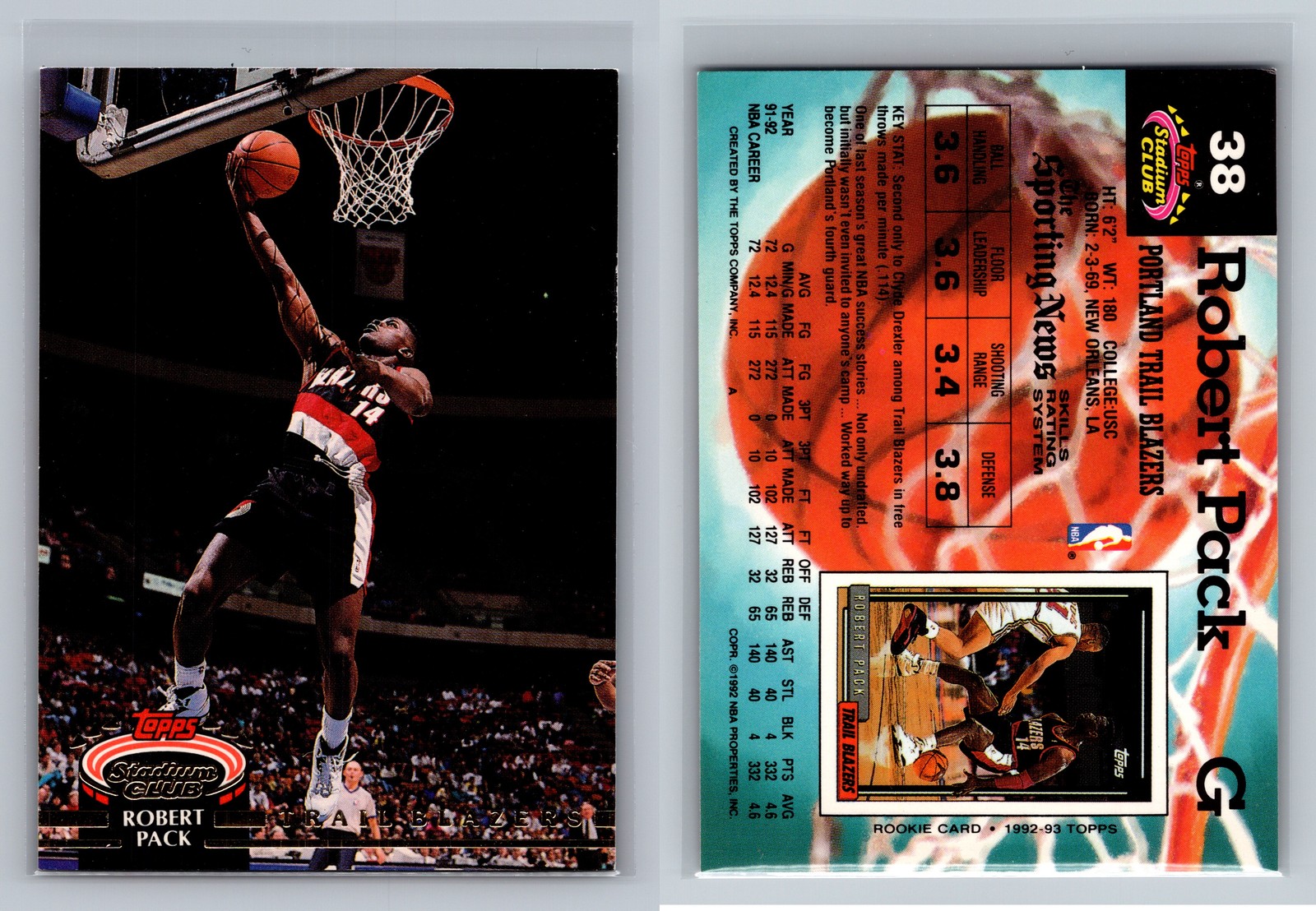 1992-93 Stadium Club #38 Robert Pack