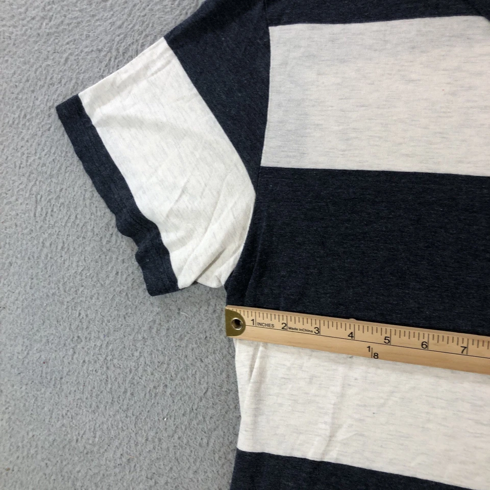 Volcom Paper Thin T Shirt Men’s L Gray Stripes Beach Surf Pool - Image 2 of 4