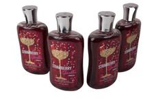4 BATH  BODY WORKS SIGNATURE COLLECTION STRAWBERRY SPARKLER SHOWER GEL