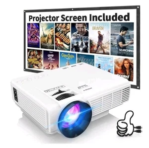 PANSEBA Projecteur de théâtre domestique portable 1080P Mini Projecteur avec écran,...