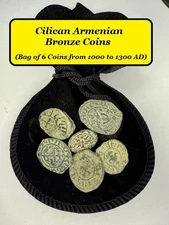 Bag of Medieval Armenian Bronze Coins (6 Coins)  Hetoum I, II & Smbat