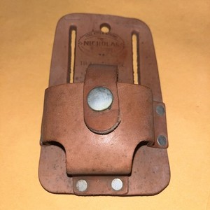 Nicholas Top Grain Cowhide No. # 38009 Leather Tape Measure Holder Brown NEW