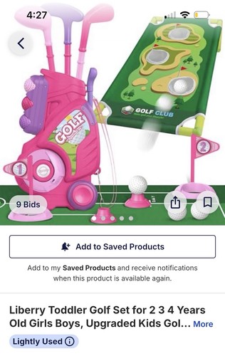 Liberry Toddler Kids Golf Club Set with Mat, Pink, Ages 2-4 Years