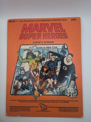 Marvel Super Heroes MHAC-1 JUDGE'S SCREEN TSR Hero's Guide DND VTG