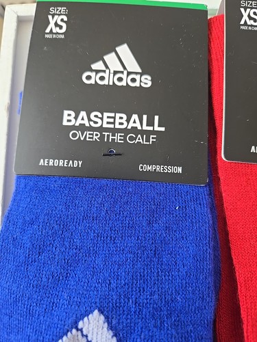 Lot 3 pair Adidas Baseball over the calf socks aeroready compression Size XS $36 - Picture 2 of 7
