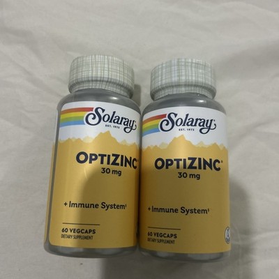 3x Solaray OptiZinc 30 mg 60 Capsules Immune System 30 Veg Each Exp:08/26