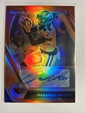 2021 Panini Prizm Draft Picks Red /199 Nahshon Wright #DPA-NWR Rookie Auto RC