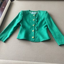 Valentino Miss V Green Linen Blazer Size IT 40 PLS SEE PICS  Description