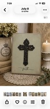 Rustic Faith Cross Wall Decor Farmhouse Christian Religious Wall Hanging 8.5x6.5