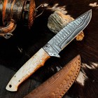 8.8" Camping Bush craft Damascus Knife Handmade Full Tang Resin Handle +Sheath — photo 7