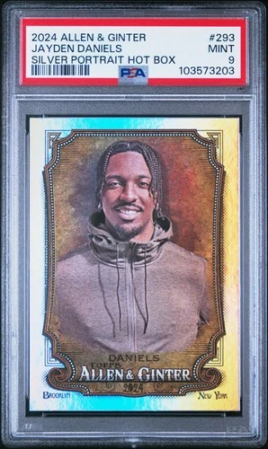 2024 Topps Allen Ginter #293 Jayden Daniels Silver Portrait Hot Box PSA 9