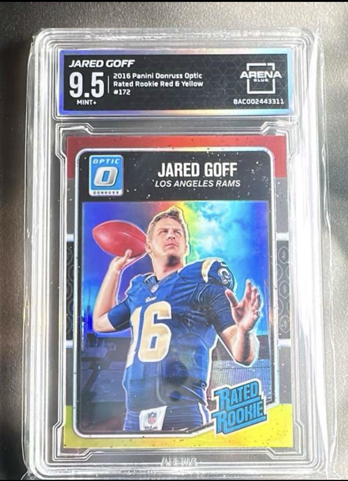 2016 Donruss Optic - Rated Rookie Jared Goff #172 Red and Yellow (RC)