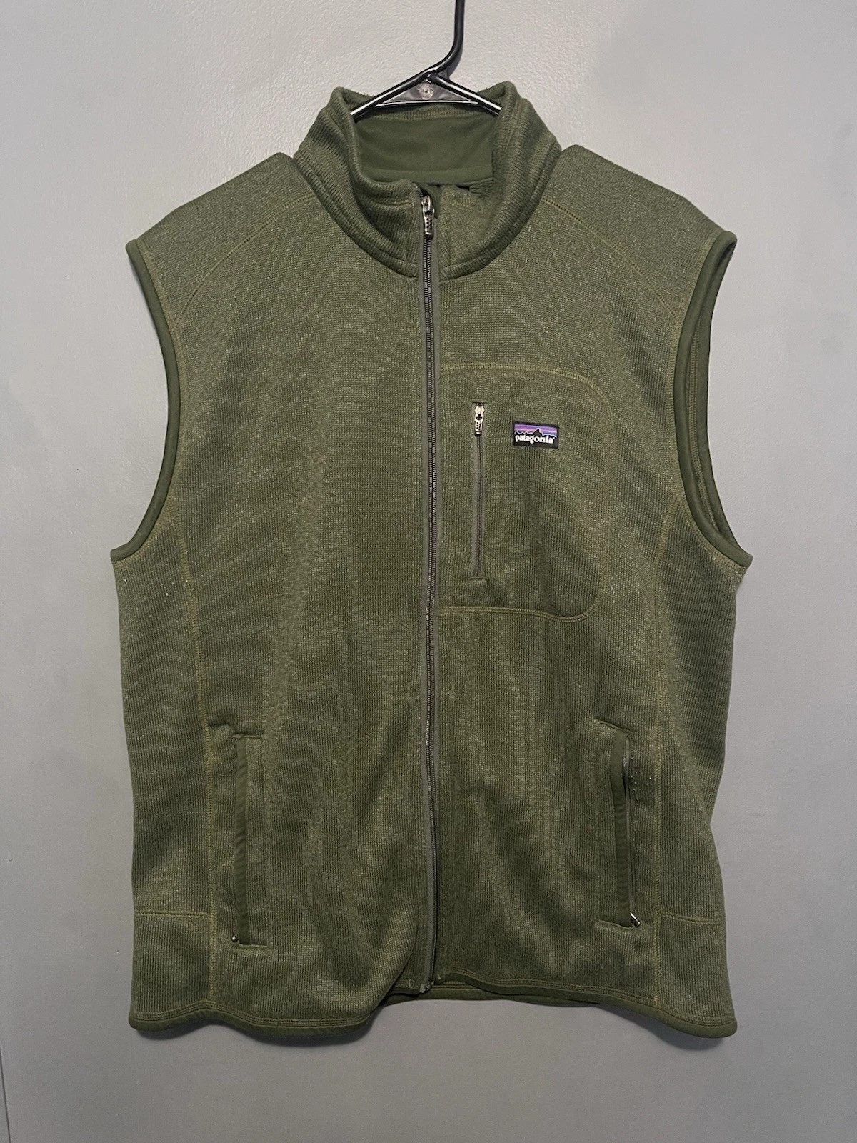Patagonia Better Sweater Vest Men L Green Full Zip Pockets