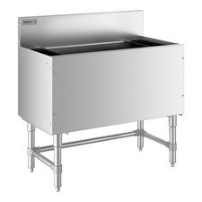 19" x 36" Underbar Ice Bin w/ 10 Circuit Post-Mix Cold Plate & Bottle Holders