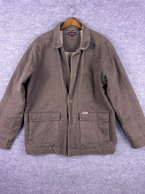 #ad Wolverine Jacket Mens Large Brown Sherpa Lined Canvas Chore Shop Jacket $19.00