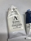 Grumbacher Academy Acrylics 4 Tubes Blue, Yellow, White, Ultramarine Blue USED! — photo 8