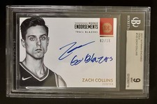 2017 Encased Rookie Endorsements ZACH COLLINS Gold  02/10 BGS 9 Mint 10 Auto