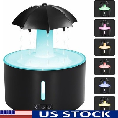 Raindrop Humidifier Essential Oil Diffuser 7 Color LED Quiet Rotating Decor New