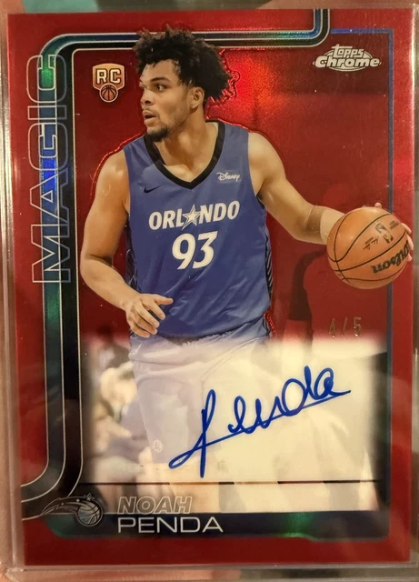 Topps Chrome - Rookie Autographs Noah Penda #TCAR-NP Red Refractor /5 AU, RC