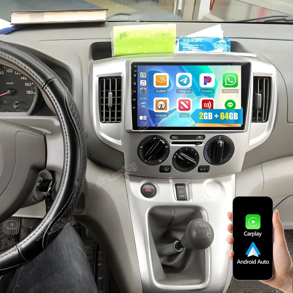 LUMIKY 64GB Autoradio Für Nissan NV200 2011-2018 Android 15 GPS Navi Wifi BT FM Carplay