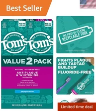 Fluoride-Free Antiplaque & Whitening Natural Toothpaste, Peppermint, 5.5 oz. ...