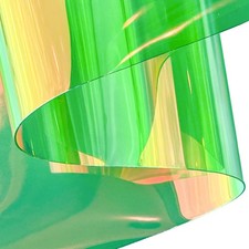 30 Gauge Holographic Clear Vinyl Roll 12x54 Inch Waterproof TPU Green