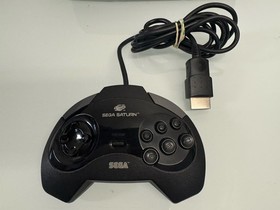 Sega Saturn Black Console MK-80000 w/ Controller, AV & Power Cable, Tested/Works