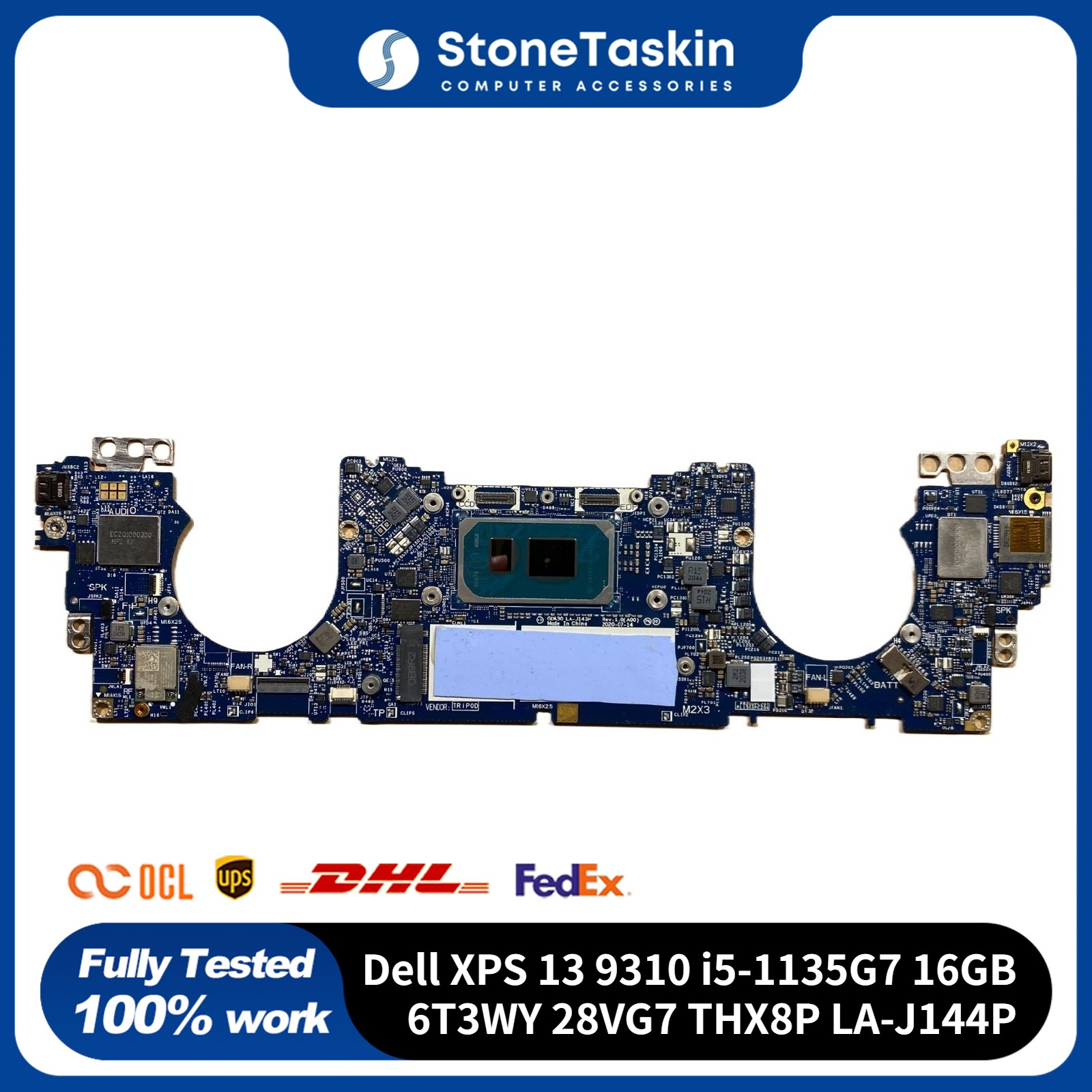 For Dell XPS 13 9310 Motherboard Intel i5-1135G7 16GB 6T3WY 28VG7 THX8P LA-J144P