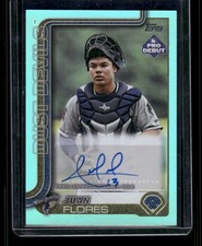 2025 Topps Pro Debut #PD-58 Juan Flores Base Autographs Aqua Foil #/75