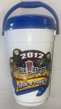 Six Flags Popcorn Bucket Lid Handle Great America Souvenir Cup Whirley Warren PA