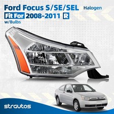 Halogen Headlight For 2008-2011 Ford Focus With Bulbs Chrome Passenger Side Halogen Headlight For 2008-2011 Ford Focus With Bulbs Chrome Passenger Side