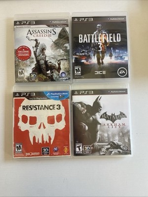 Playstation 3 Games Lot Resistance 3, Batman Arkham, Battlefield 3, inFAMOUS