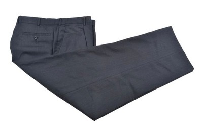 CARUSO Solid Gray 100% Wool Mens Luxury Pants Trousers - 38
