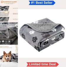 Waterproof Pet Blanket 30x40 Inch Reversible Sherpa Fleece Dog Cat Sofa