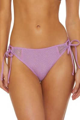 Becca Bikini Bottom Pink Mesh Side-Tie, M