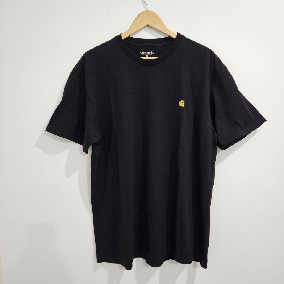 Carhartt WIP Chase T-Shirt Mens Size XL Black Short Sleeve Workwear Crew Neck