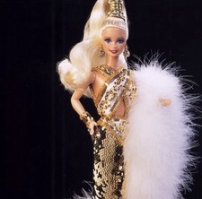 1990 Bob Mackie Gold Barbie Doll in Display Case No. 5405 -9992 With Shipper NIB