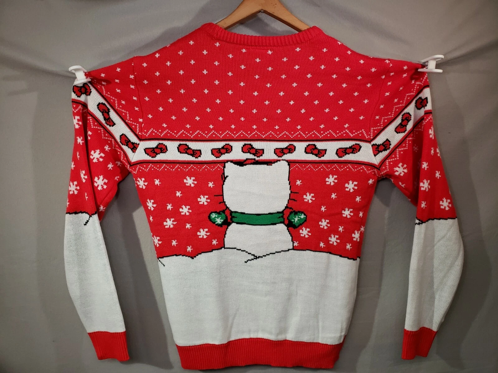 Hello Kitty Ugly Christmas Sweater Women Size Large Red White Very Cute