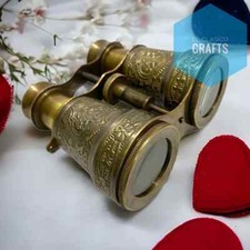 Vintage style Nautical Marine Brass 4 inches Binocular Handheld Opera Glasses wi