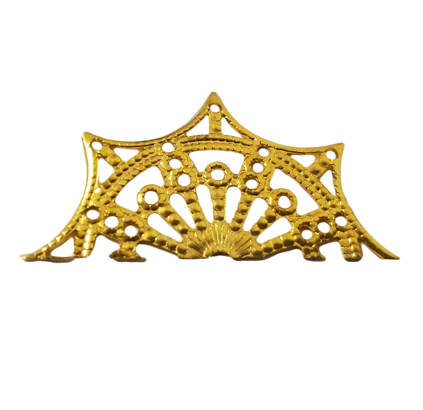 20 pcs Gold Metal Filigree Scalloped Edge Trim Jewelry Findings Embellishments