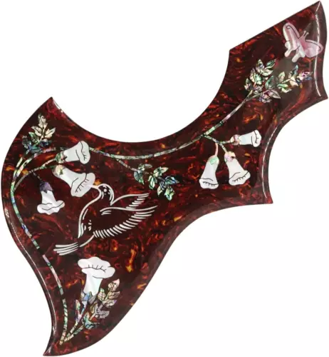 Guitar Pickguard Thick Pick Guard Inlaid Abalone Flower for Hummingbird Acoustic