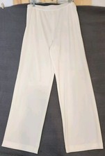 Misook Pants Womens XL Ivory Acrylic Knit Wide Leg High Rise Workwear Career