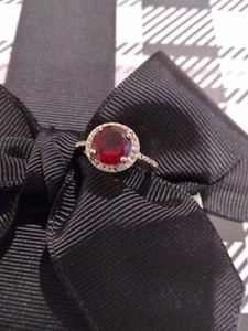 Created Red Garnet Princess Style Ring SIZE 6
