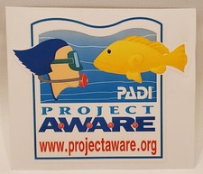 PADI Project AWARE Sticker Scuba Sport Dive Car Boat Sticker Tank Decal NEW