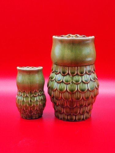 2 Ceramic Green Owl/Owlet Figurines Pier One-Abstract Minimalist Large & Small. - Picture 11 of 12