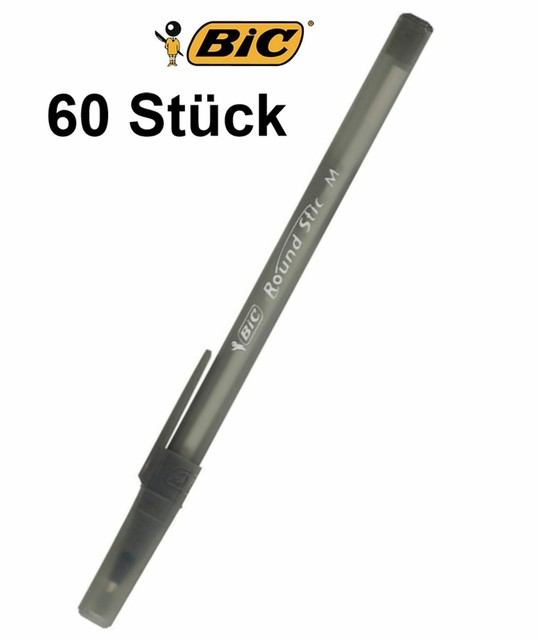 60 Bic Round Stick Kugelschreiber Medium 1.0 Schwarz Online Kaufen | Ebay
