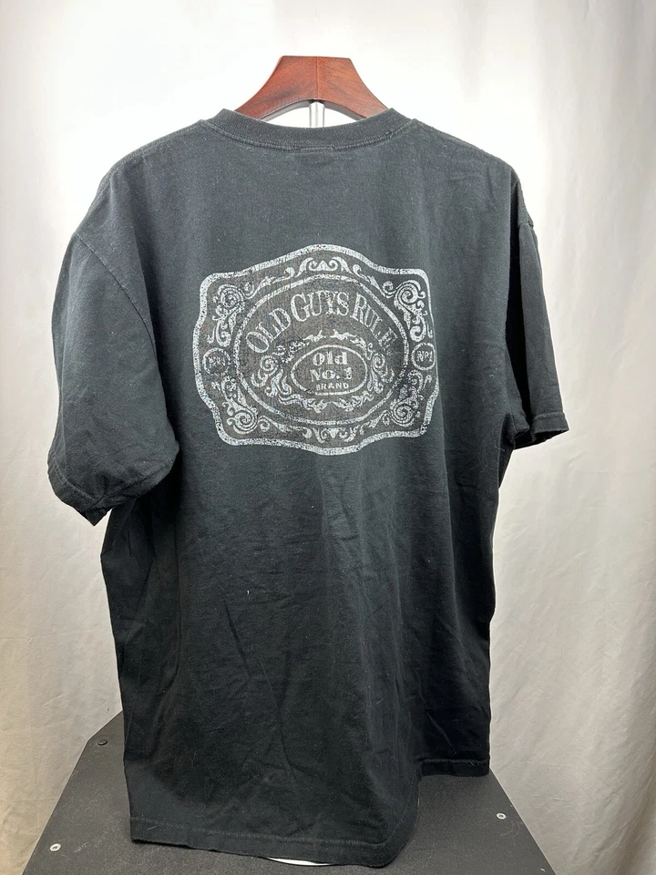 Camiseta Old Guys Rule Hombre’s Black Jack Daniel’s Estilo Talla XL Foto 3 de 4